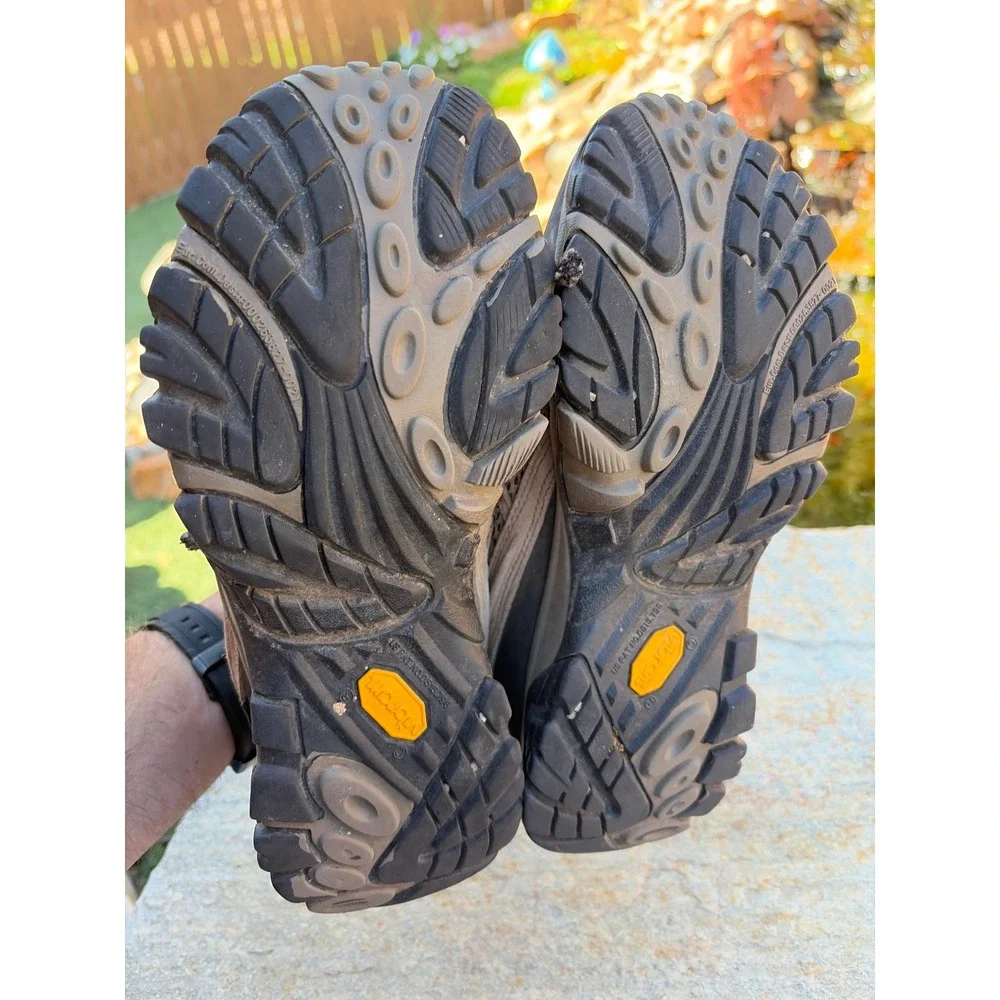 Merrell Moab Continuum Hiking Shoes Mens 7 Brown Low Top Vibram J86323